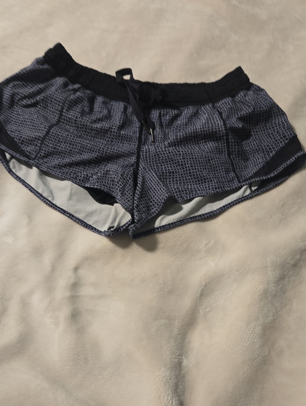 lululemon athletica Navy Mesh Overlay Running Shorts
